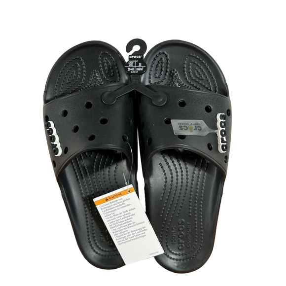 Crocs Classic Unisex Iconic Comfort Black Slide Sandals NWT Size 9 or 7 #B1859 - Picture 2 of 8
